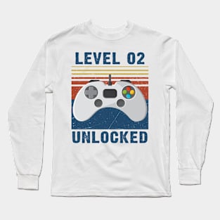 Level 02 unclocked funny gamer unclocked Long Sleeve T-Shirt